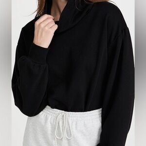 Z SUPPLY | Sloan | Funnel Collar Pullover | Mock Neck Balloon Sleeve | Black | M